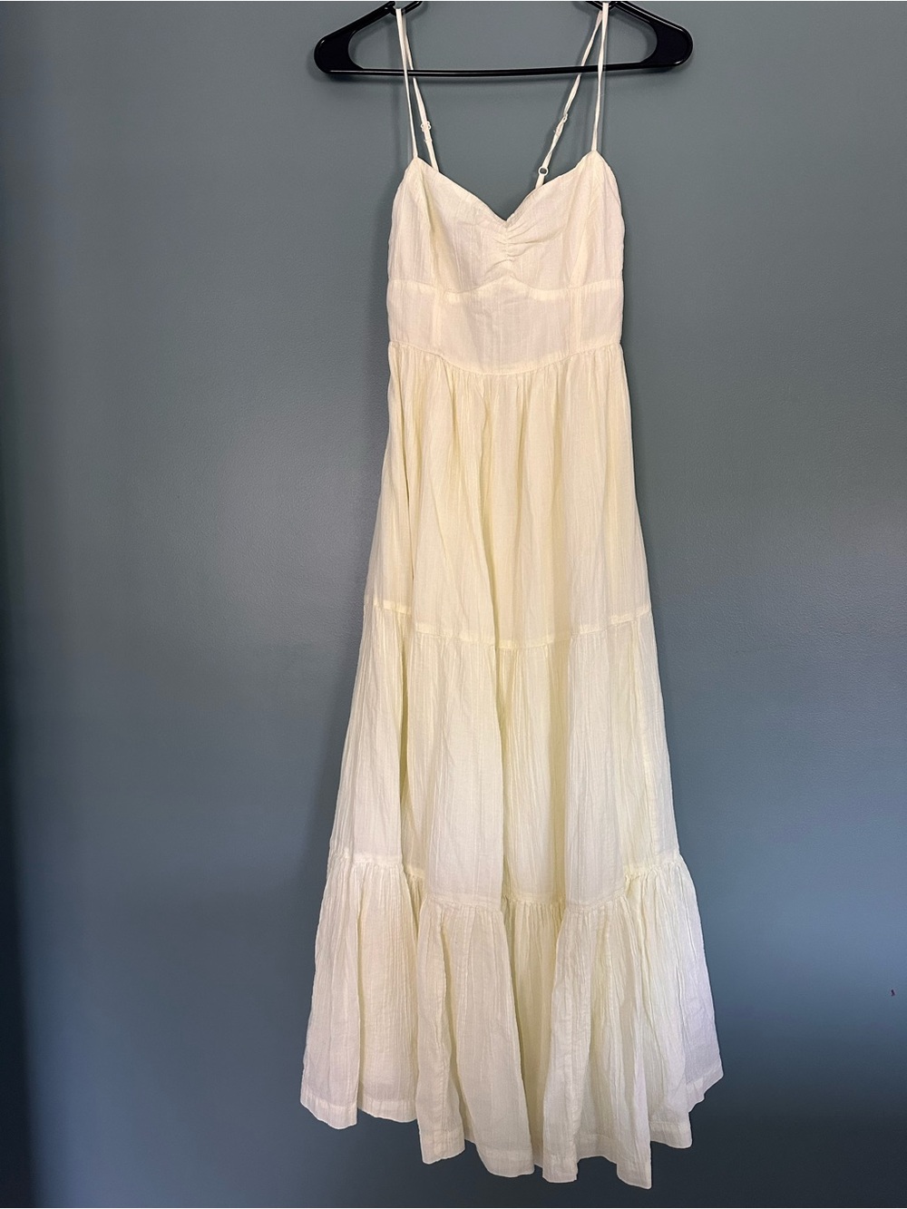 American Eagle Outfitters Light Yellow Women's maxi Dress 100% cotton- tie back
